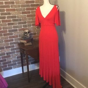 Tracy Reese black label red flutter summer dress